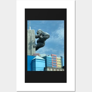 Big gorilla taking down downtown Myrtle beach Posters and Art